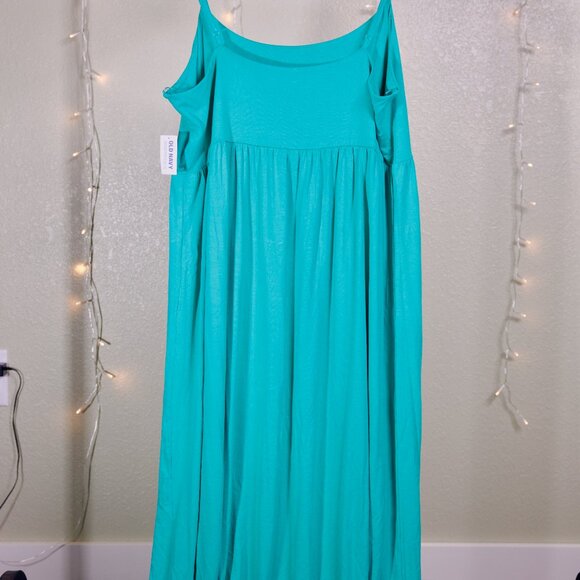 Floor Length Teal Blue Maxi Sun Dress - Women's Old Navy - Size 3XL Plus Size - Picture 2 of 3